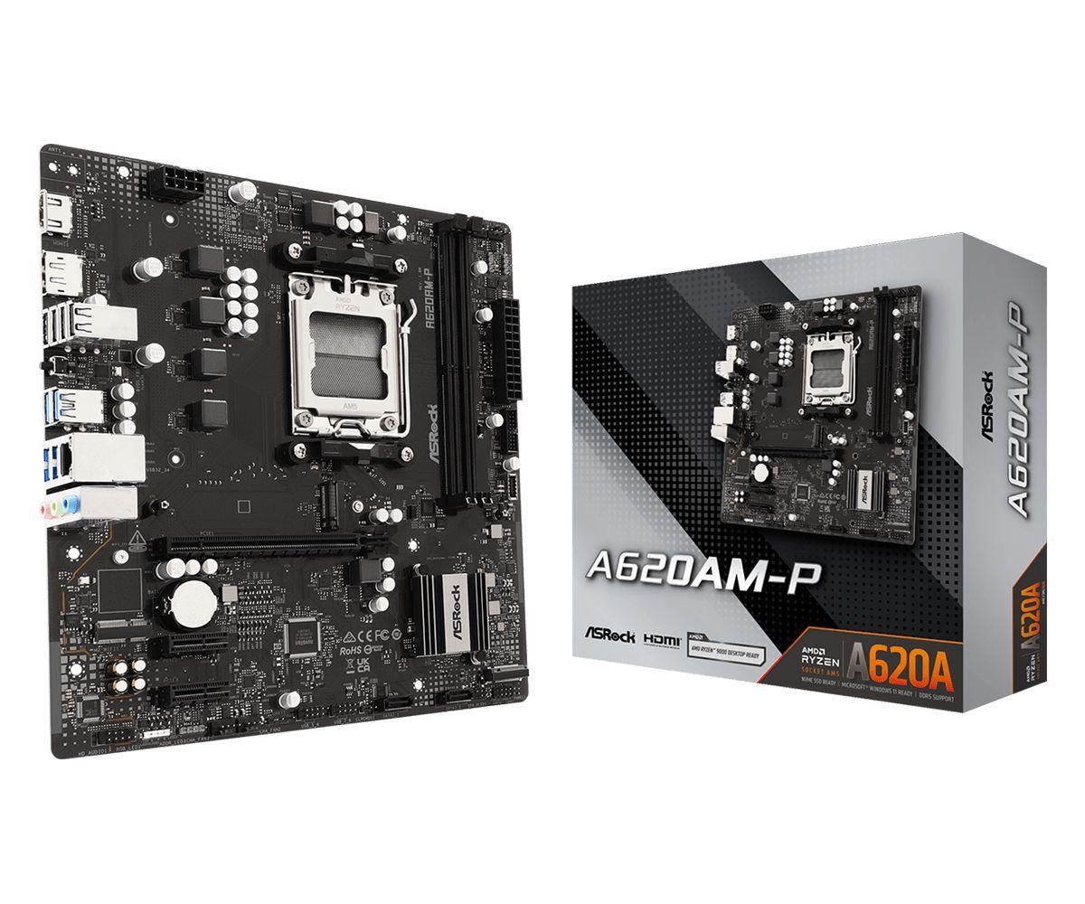 Motherboard ASROCK A620AM-P (AM5 - Micro ATX - Duplo canal - Prateado)