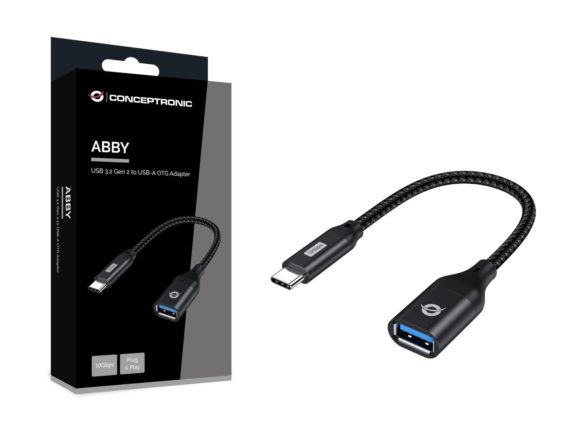 Adaptador USB-C para USB-A CONCEPTRONIC ABBY18B (20 cm - USB-A - USB-C - Preto), miniatura 2