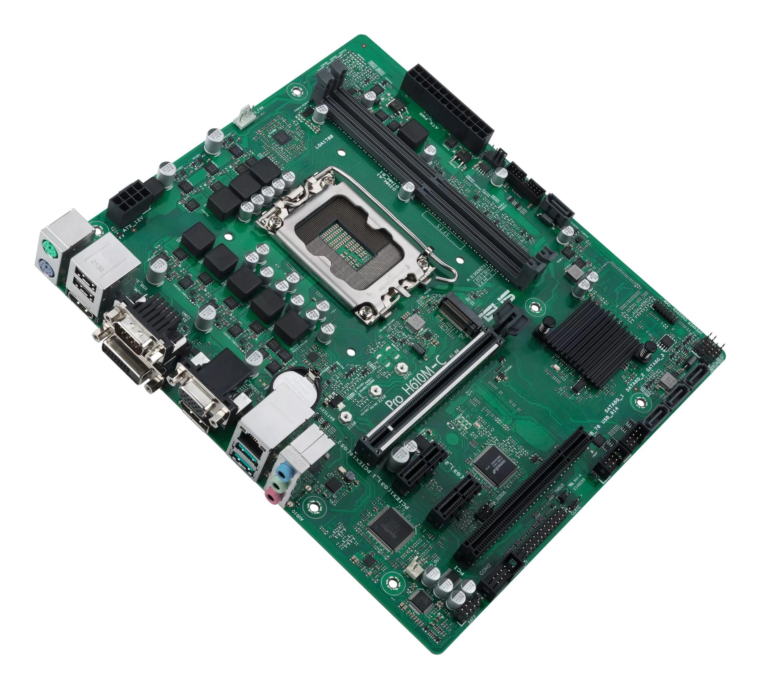 Motherboard ASUS PRO H610M-C-CSM (LGA 1700 - micro ATX - DDR5-SDRAM - Verde), miniatura 5