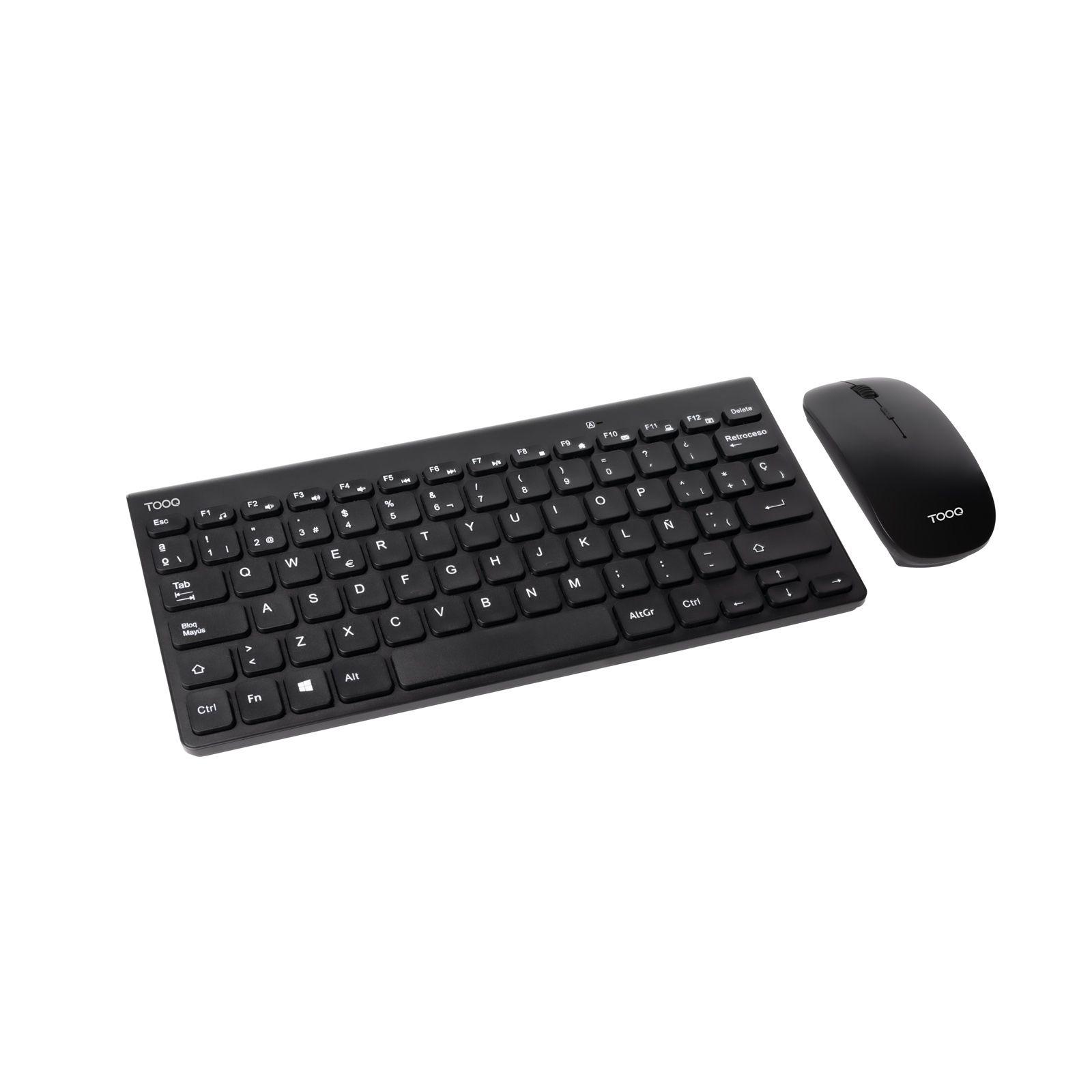 Teclado e Rato TOOQ TQKMW-3101-B (Interruptor de membrana - Compacto - RF Wireless - Preto)