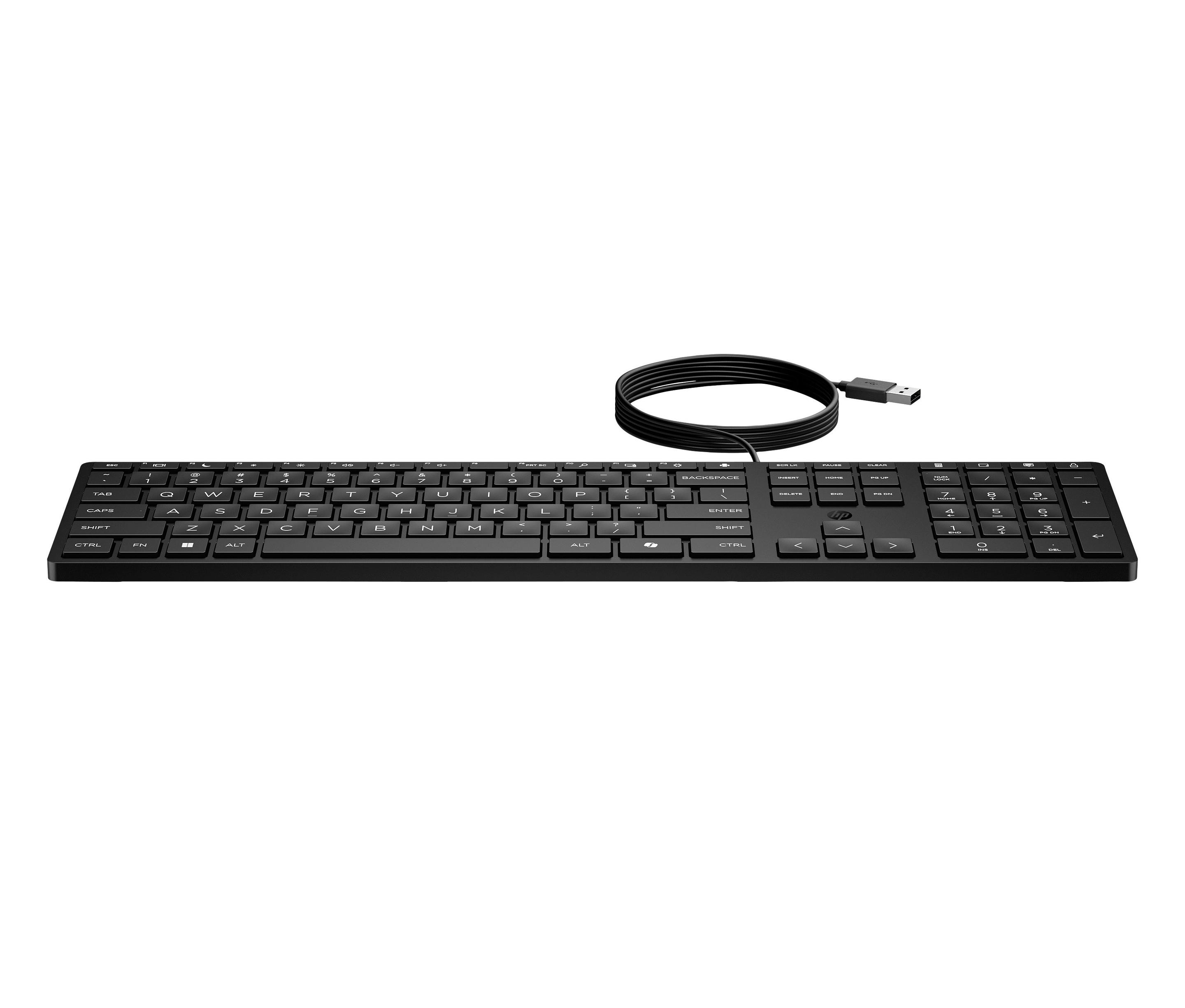 Teclado HP 320K (Interruptor de membrana - Tamanho completo - USB - Preto)
