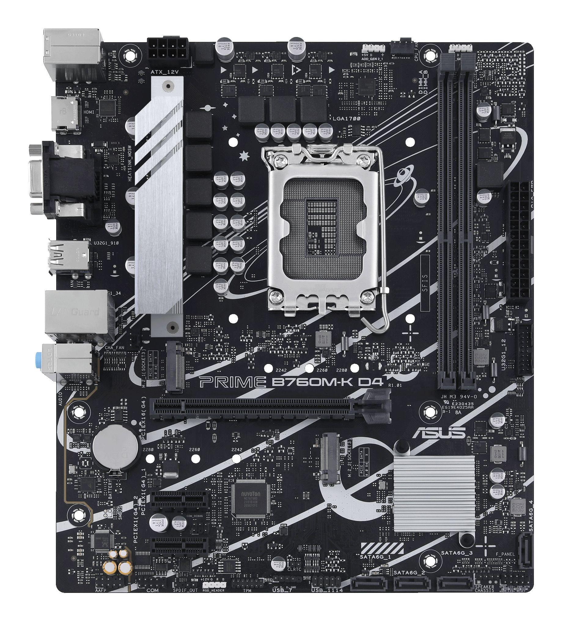 Motherboard ASUS PRIME B760M-K D4 (LGA 1700 - micro ATX - Duplo canal) — miniatura 2