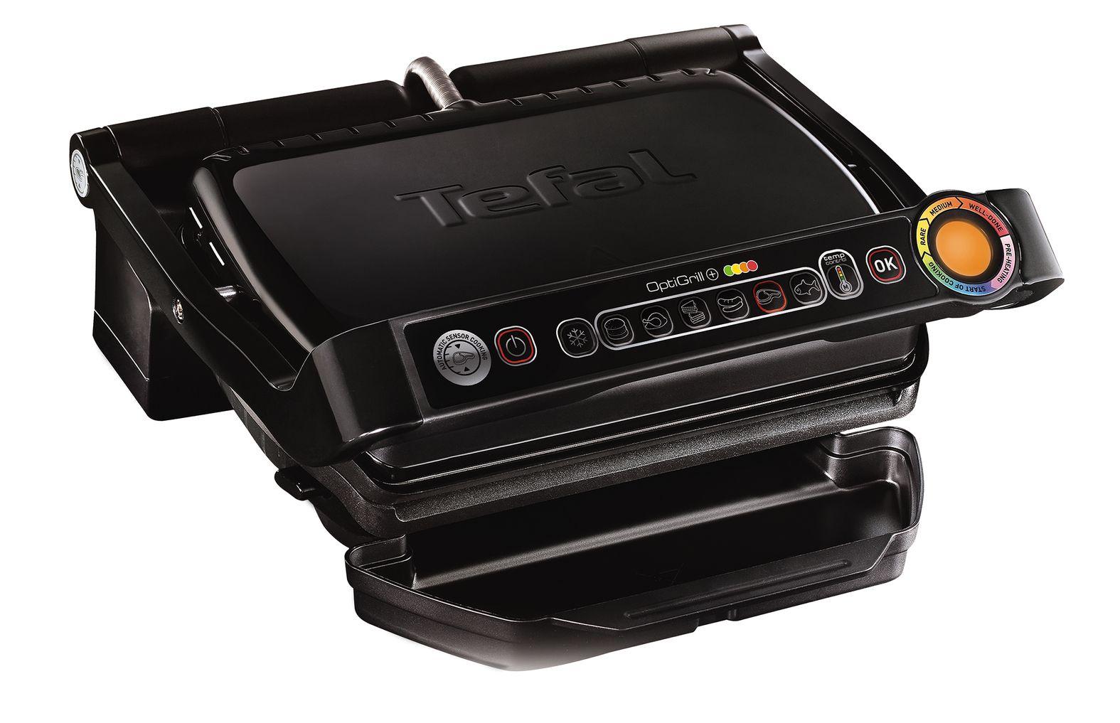 Grelhador de Contacto TEFAL GC712812 OptiGrill+ (Altura 17,5 cm - Preto)