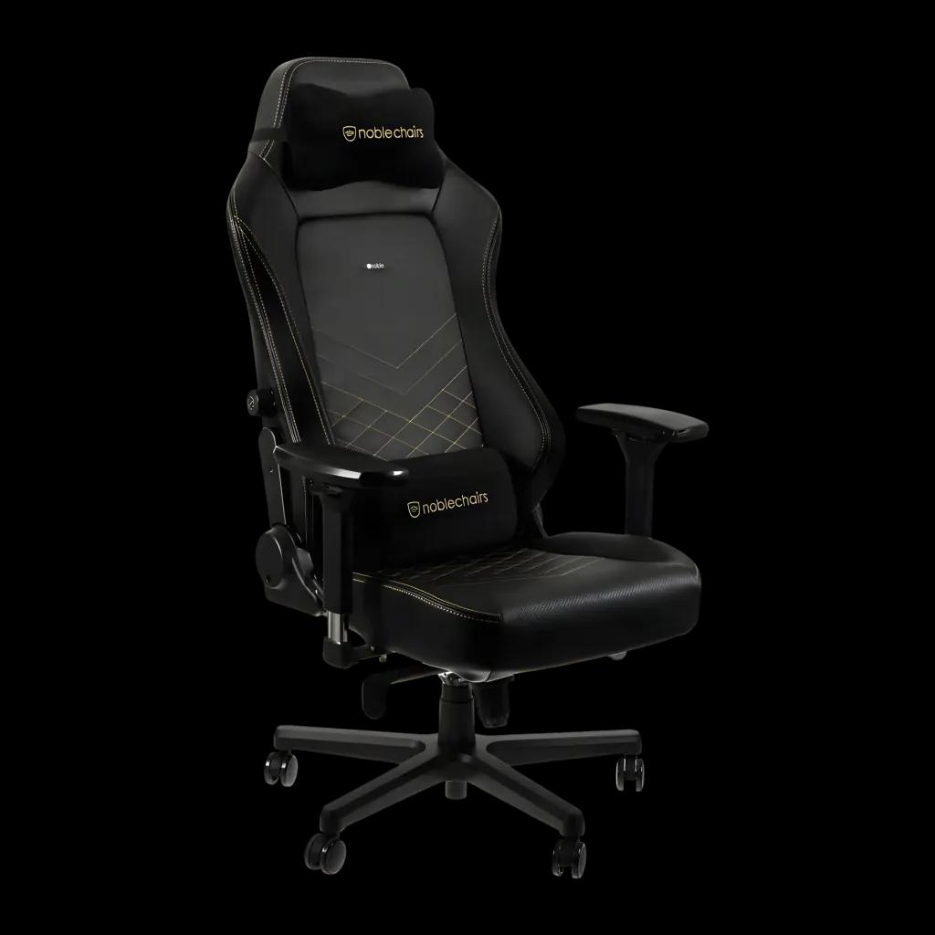 Cadeira Gaming NOBLECHAIRS HERO (150 kg - Até 8 cm - 4D - Preto/Dourado), imagem 1