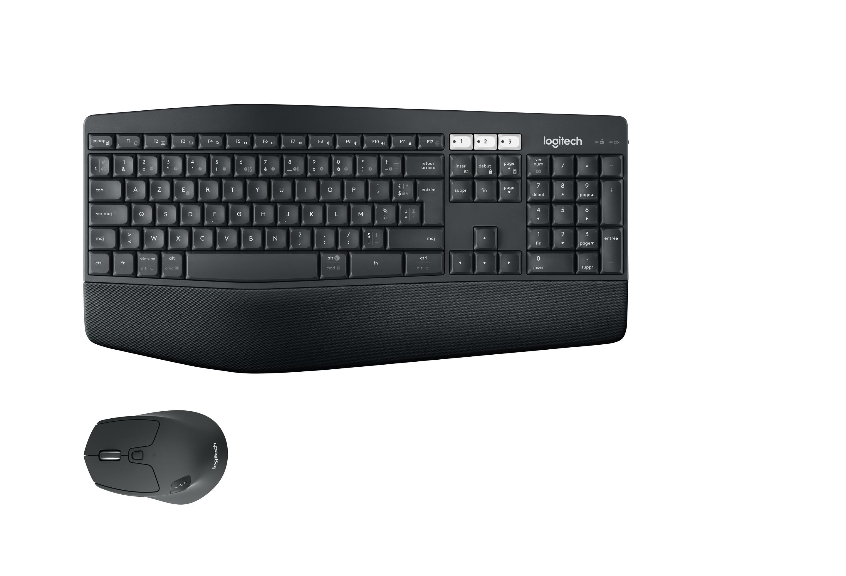 Teclado e Rato LOGITECH MK850 Performance (Francês - Tamanho completo - RF Wireless + Bluetooth - Preto)