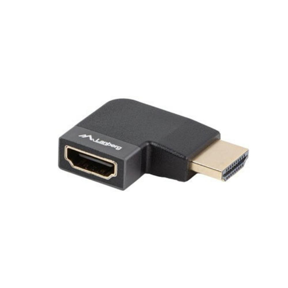 Adaptador HDMI LANBERG AD-HDMI-10 (240 Hz - HDMI Tipo A fêmea, reto - HDMI Tipo A macho, em ângulo - Preto e Prateado)