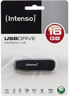 Pen USB INTENSO Rainbow Line (Com tampa - Hi-Speed USB 2.0 - 28,00 MB/s - Preto), miniatura 2