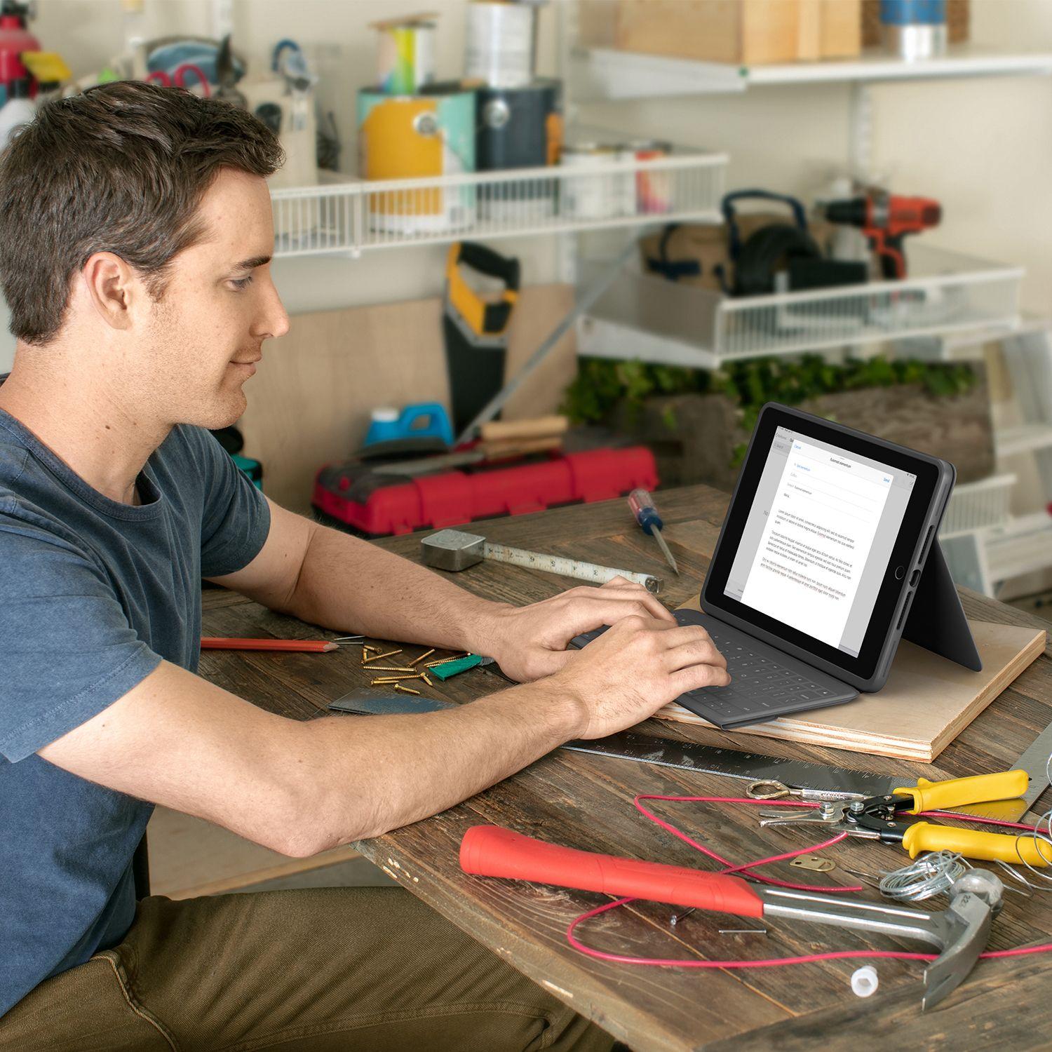 Teclado LOGITECH Rugged Folio (Francês - Smart Connector - Acoplamento - Grafite) — miniatura 8