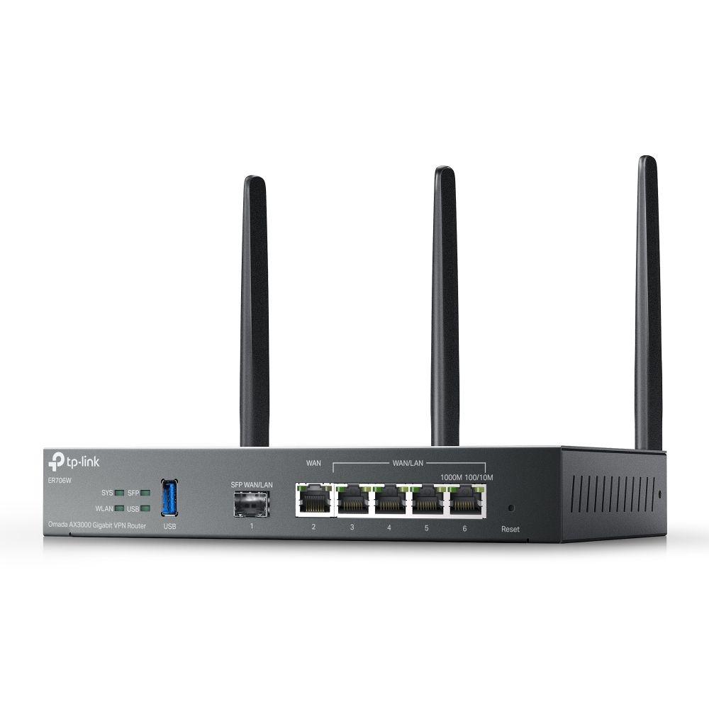 Router VPN TP-LINK Omada ER706W (Wi-Fi 6 AX3000 - 3000 Mbit/s - Dupla banda - Preto) — miniatura 3