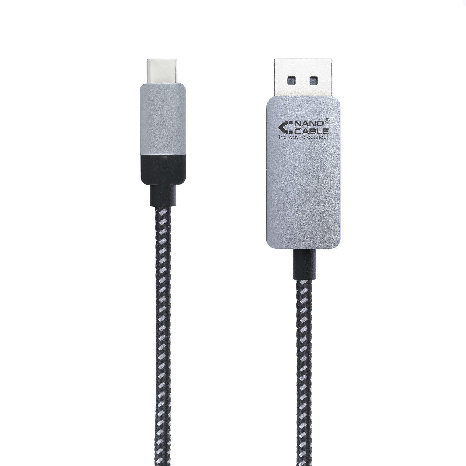 Cabo de Vídeo USB-C para DisplayPort NANOCABLE 10.15.5002 (1,8 m - USB Type-C macho - DisplayPort macho - Preto) — miniatura 2