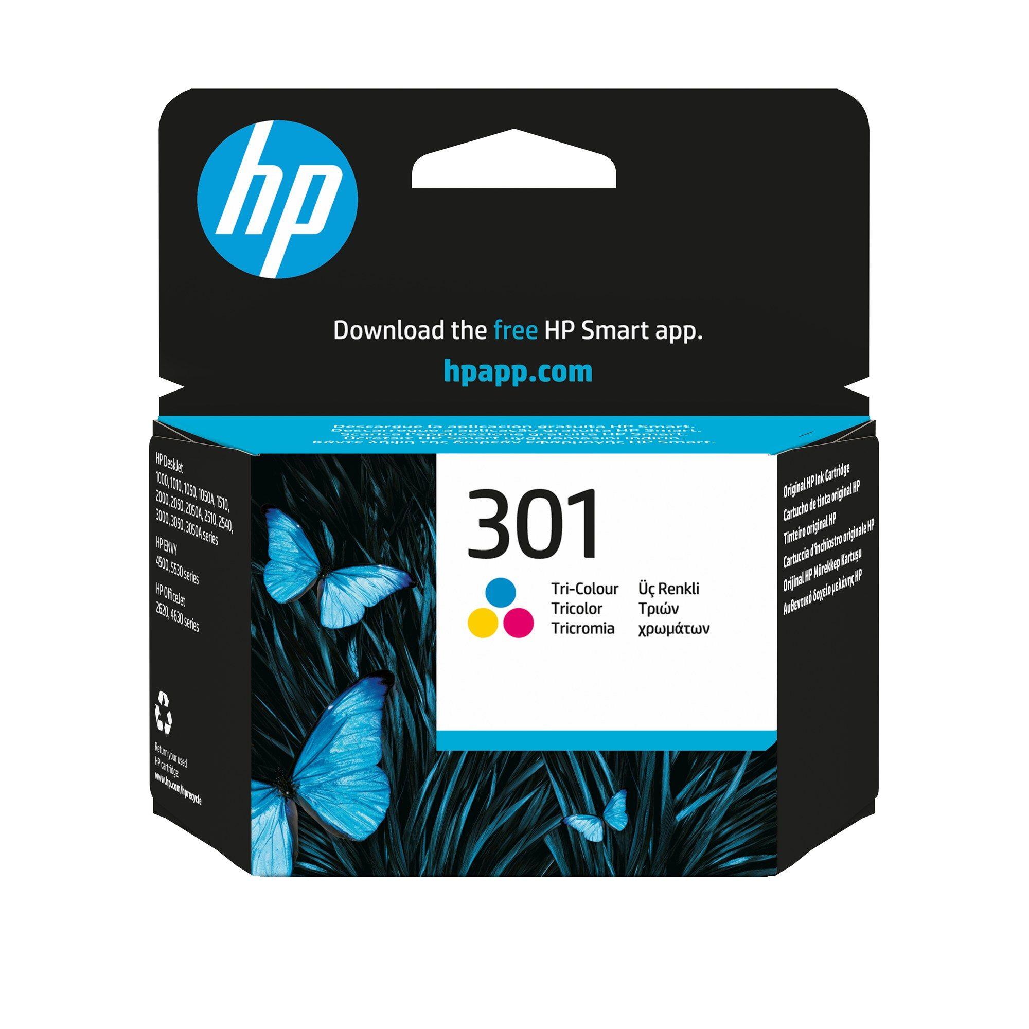 Tinteiro HP 301 Tricolor CH562EE (150 páginas - Ciano, Magenta e Amarelo)