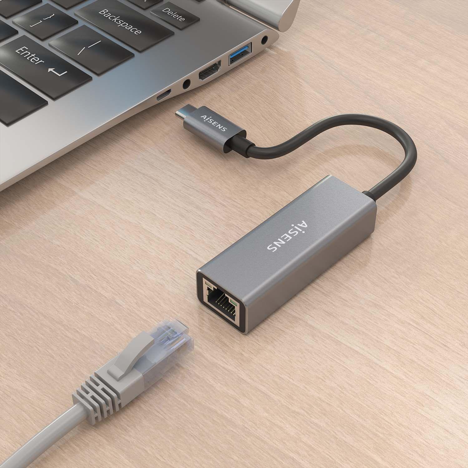 Conversor USB-C para Ethernet AISENS A109-0898 (USB Type-C - 1000 Mbit/s - Cinzento) — miniatura 6