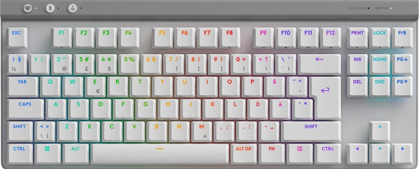 Teclado LOGITECH G515 LIGHTSPEED TKL (Nórdico - Logitech GL Tactile - RF sem fios + Bluetooth - Branco)