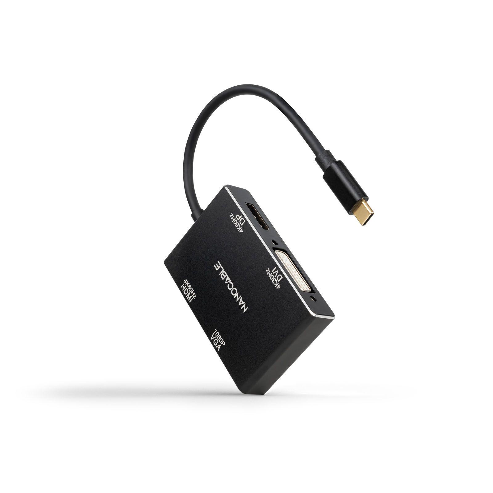 Conversor USB-C NANOCABLE 10.16.4307 (0,1 m - Preto)