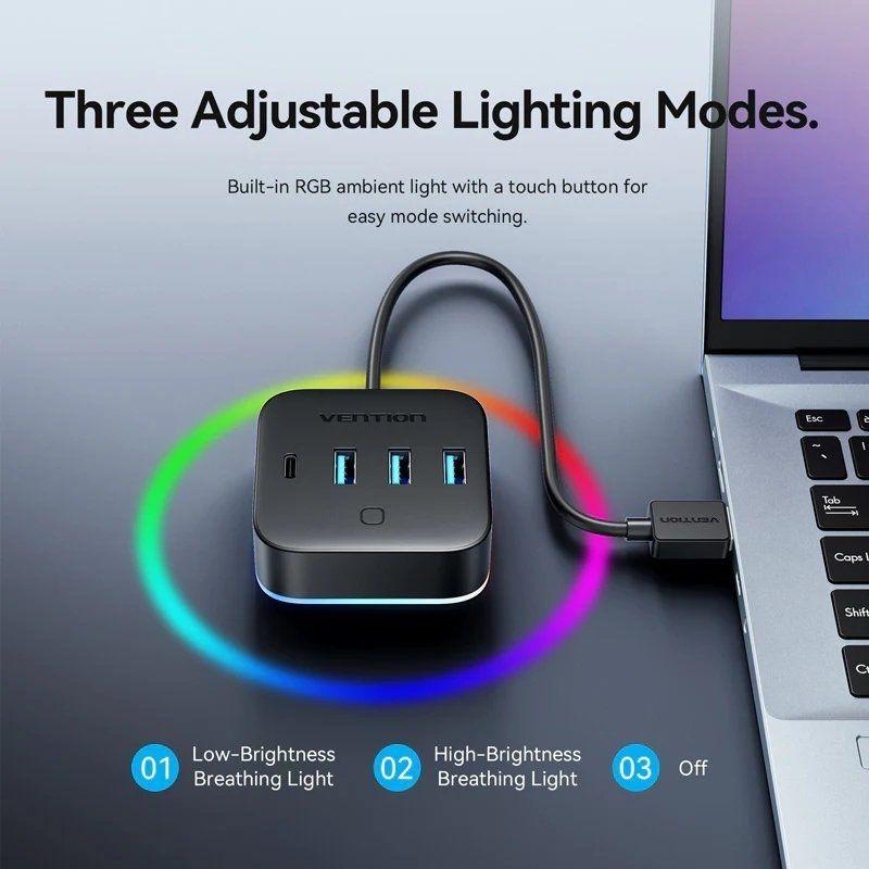 Hub USB VENTION CHZBD (USB 3.0 - 3x USB - 2x USB-C) — miniatura 2