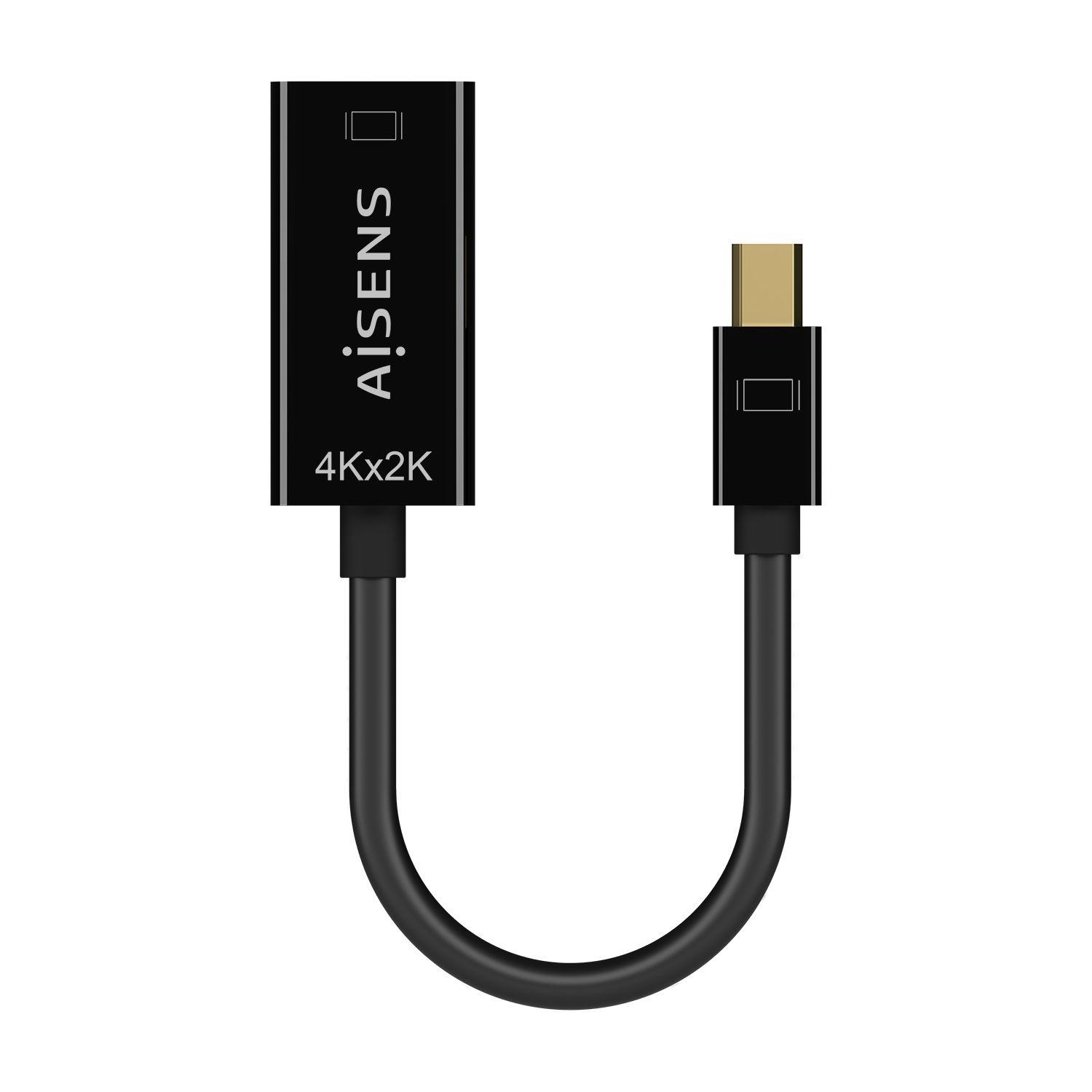 Adaptador Mini DisplayPort para HDMI AISENS A125-0643 (0,15 m - HDMI Type A - Mini DisplayPort - Preto) — miniatura 2
