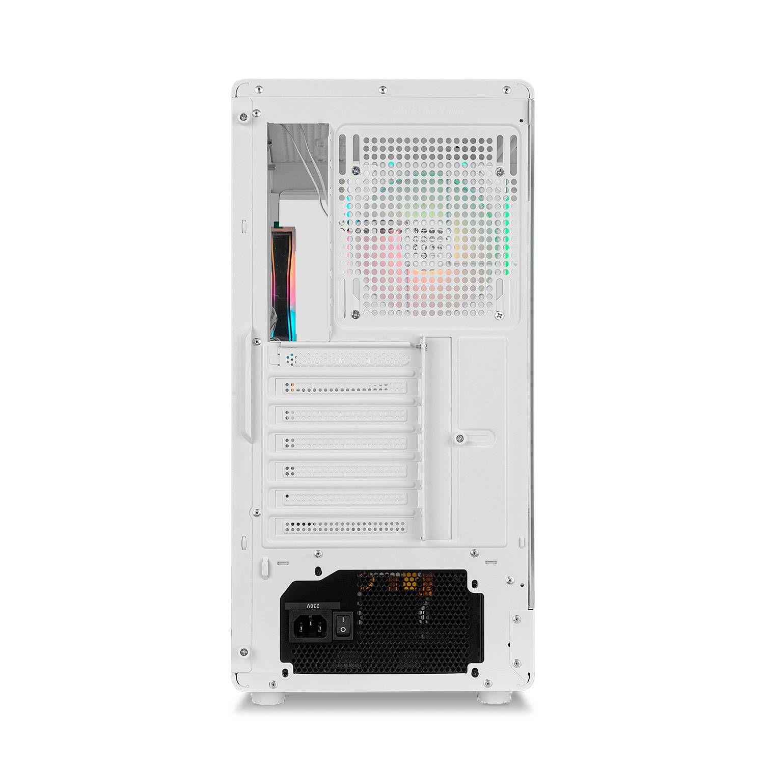 Caixa PC NOX Hummer Signal (ATX, Micro-ATX - Midi Tower - SPCC, vidro temperado - Branco) — miniatura 2