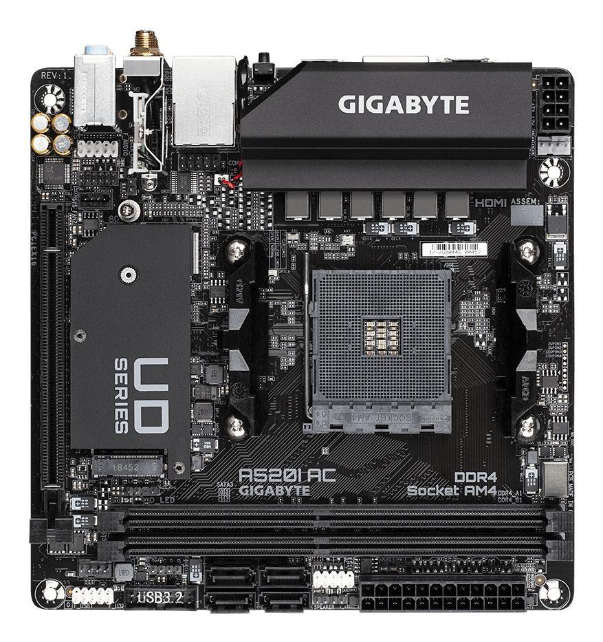 Motherboard GIGABYTE A520I AC (AM4 - AMD Ryzen 3000 Series - mini-ITX - Preto), miniatura 2