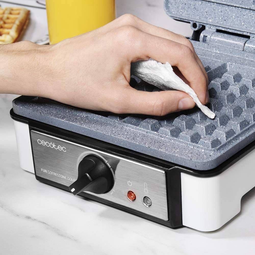 Máquina de Waffles CECOTEC Fun Gofrestone Double (Altura 11 cm - Cinzento e Branco) — miniatura 4
