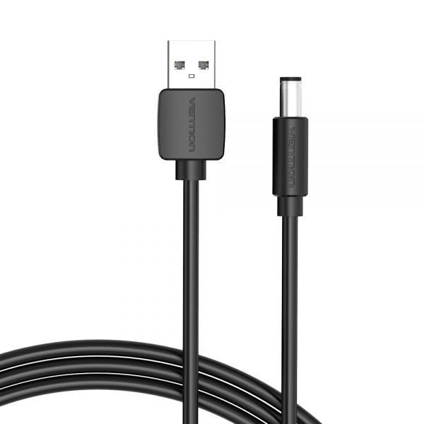 Cabo de Alimentação VENTION CEYBF (1 m - DC 5.5mm - USB A - Preto) — miniatura 3