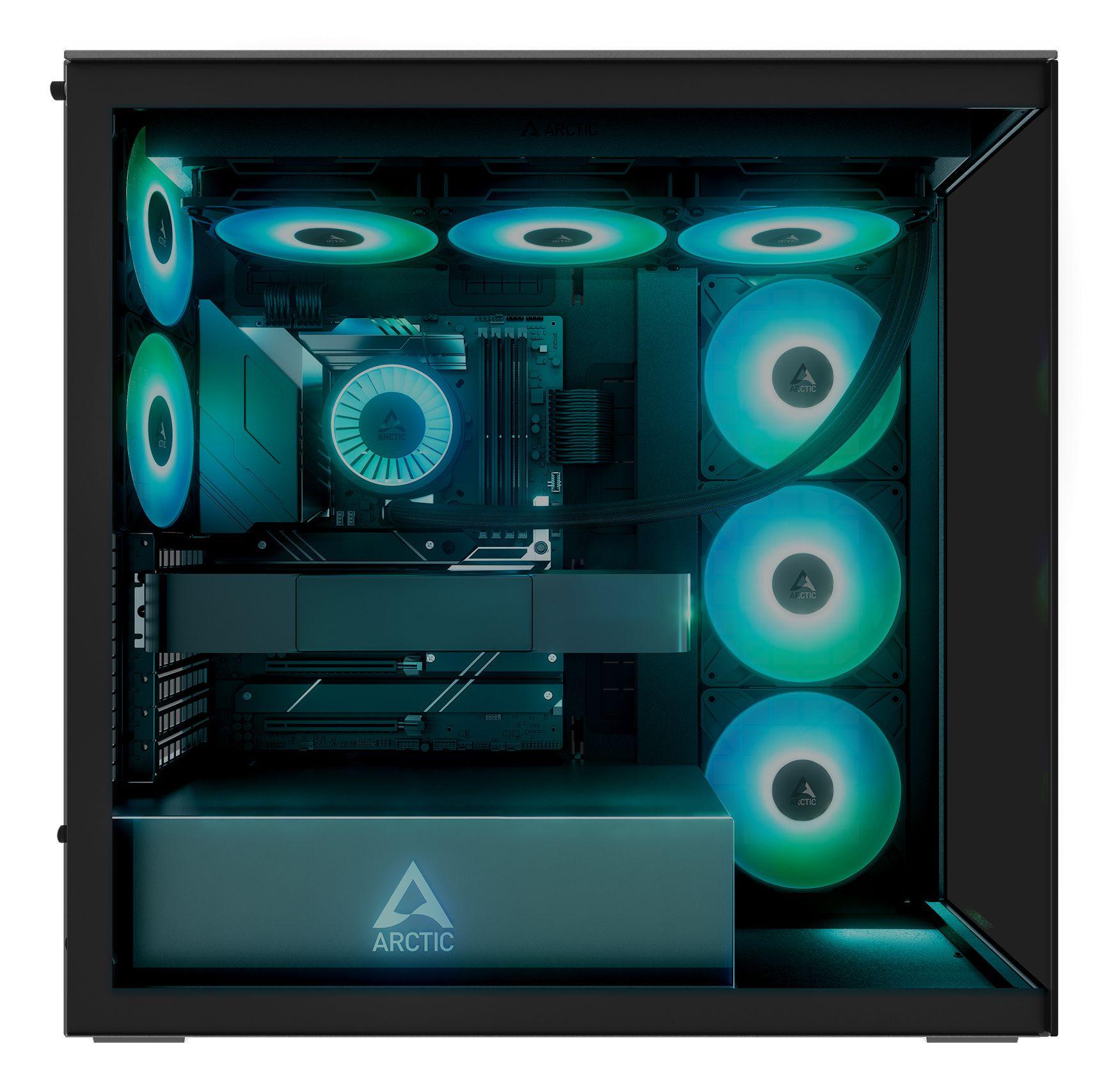 Caixa PC ARCTIC Xtender (EATX, Mini-ITX, ATX, micro-ATX - Midi Tower - Metal, Vidro temperado - Preto) — miniatura 7