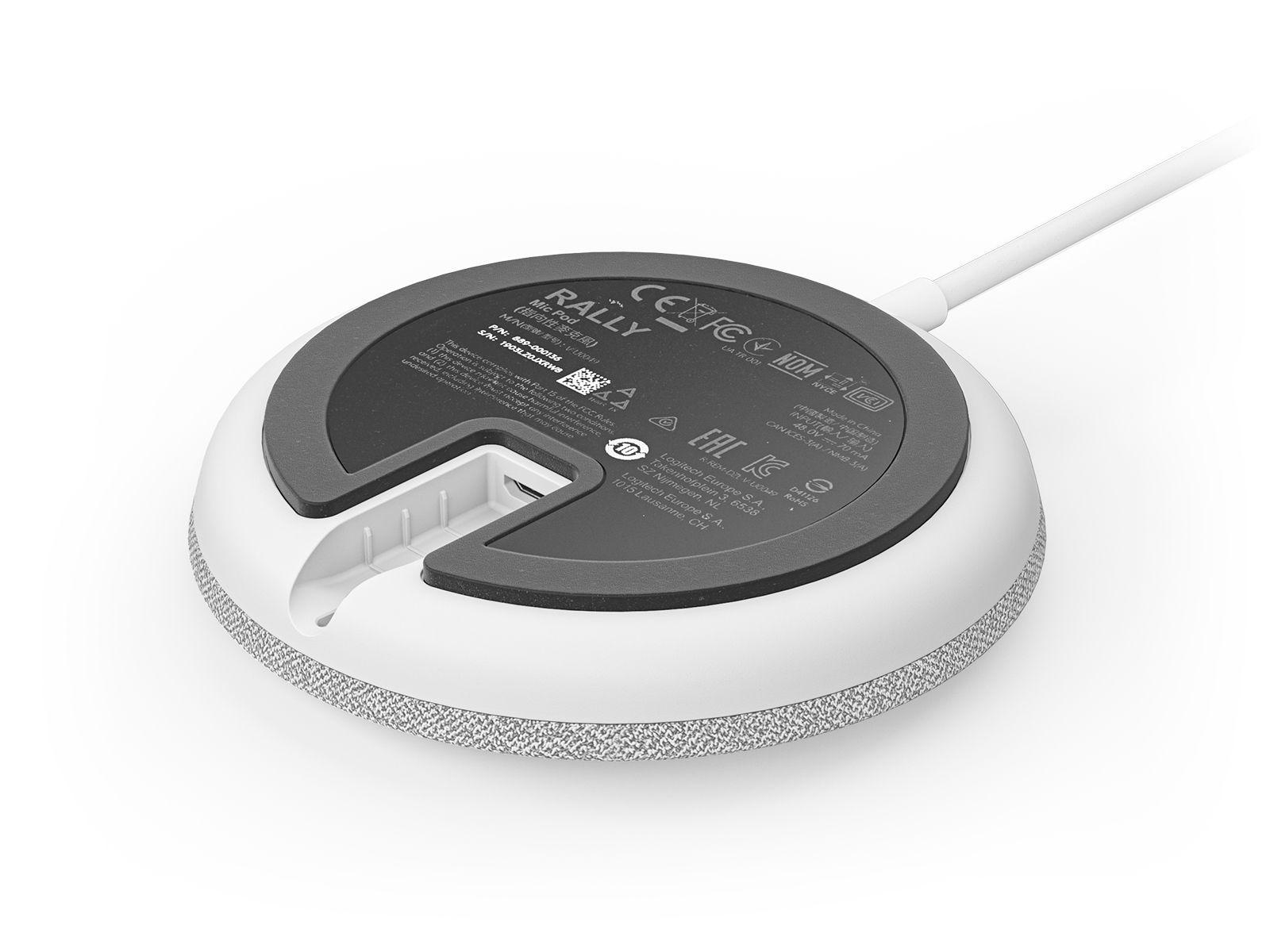 Microfone de Mesa LOGITECH Rally Mic Pod (Com fios - Branco) — miniatura 3