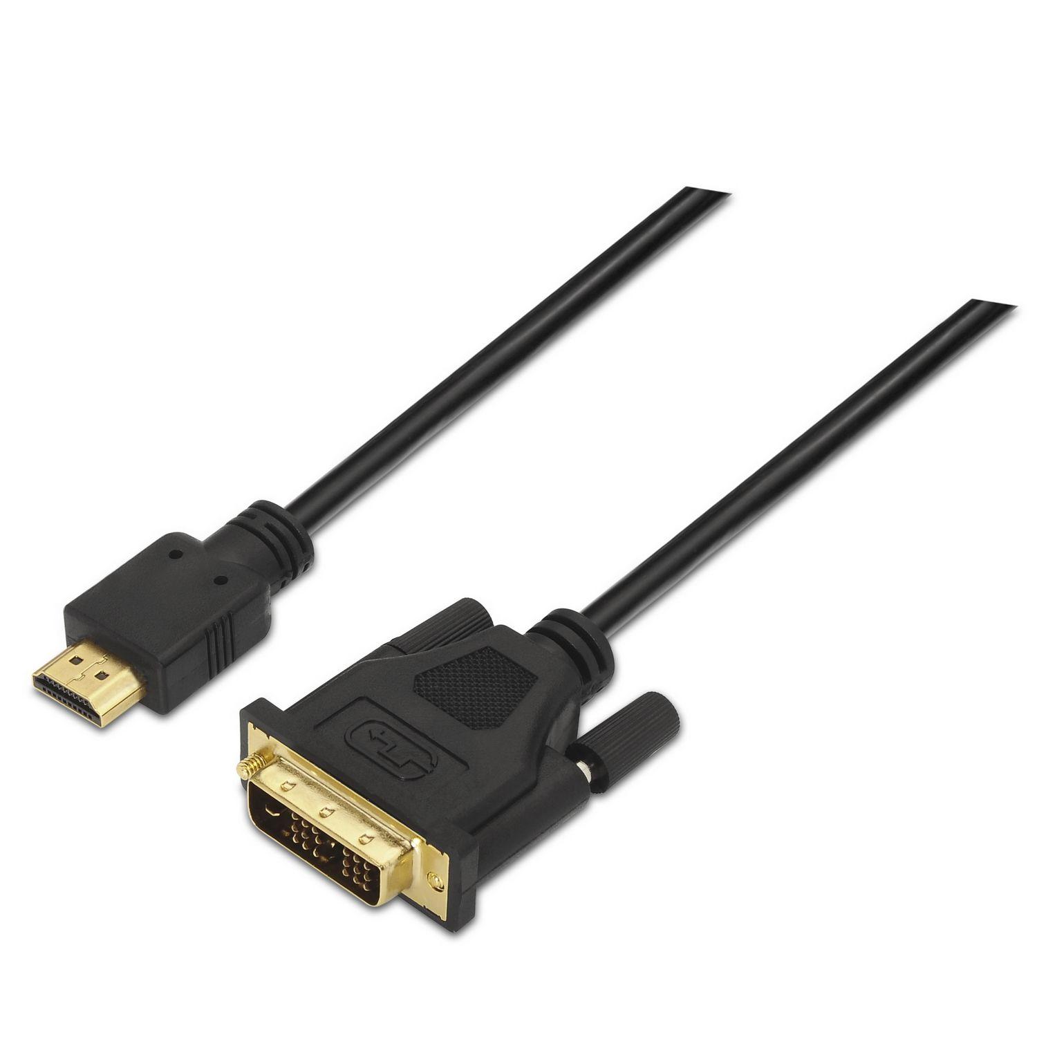 Cabo DVI para HDMI AISENS A117-0090 (1,8 m - HDMI Type A - DVI 18+1 - Preto)