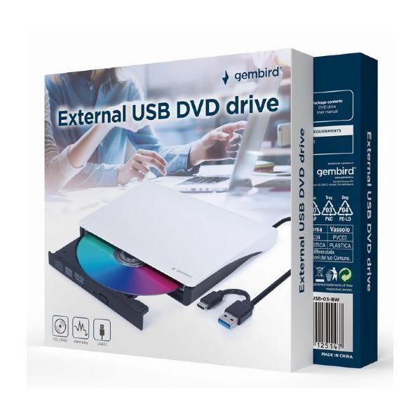 Gravador DVD Externo GEMBIRD DVD-USB-031-BW (Preto) — miniatura 2