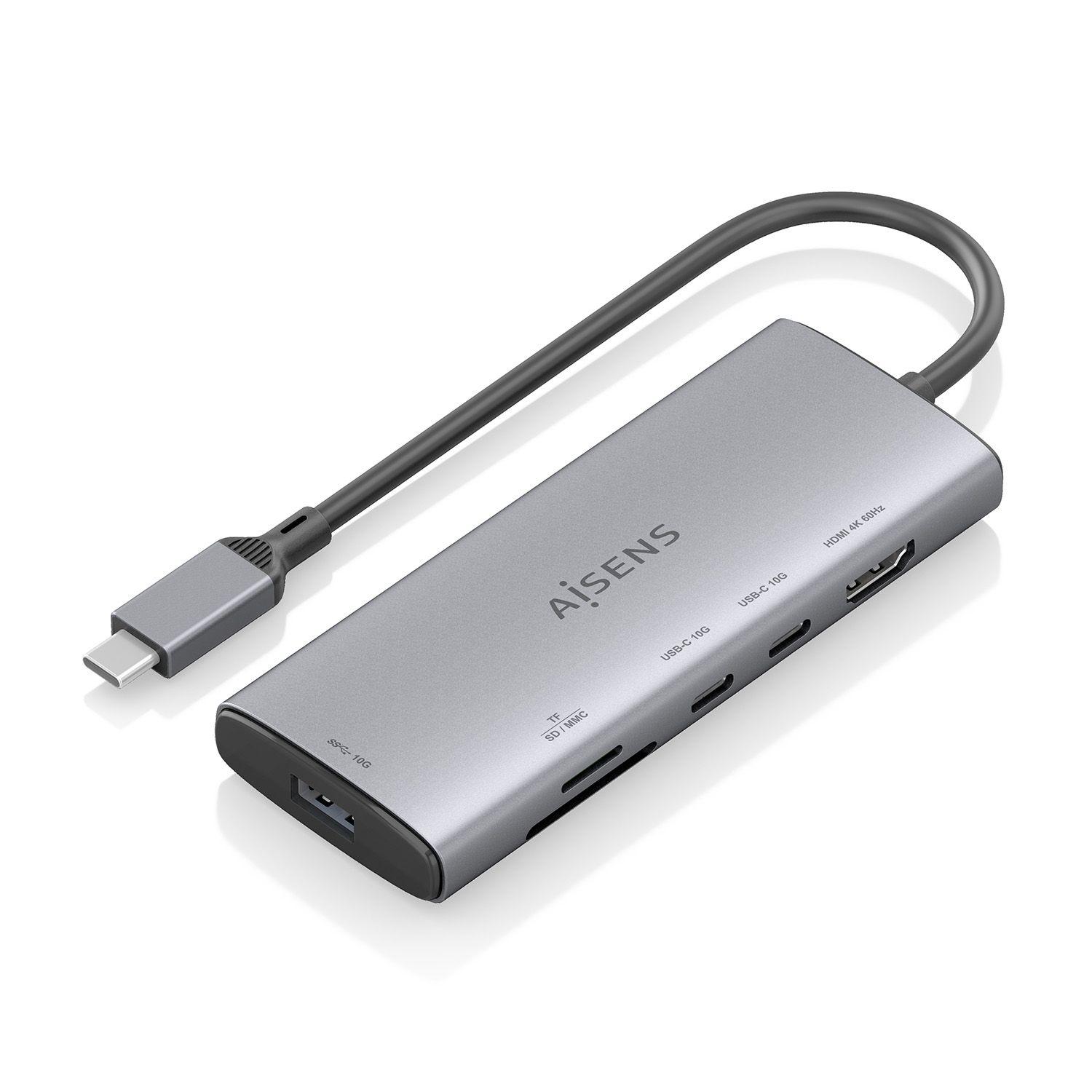 Dock USB-C AISENS ASUC-6P029-GR (0,2 m - Cinzento)