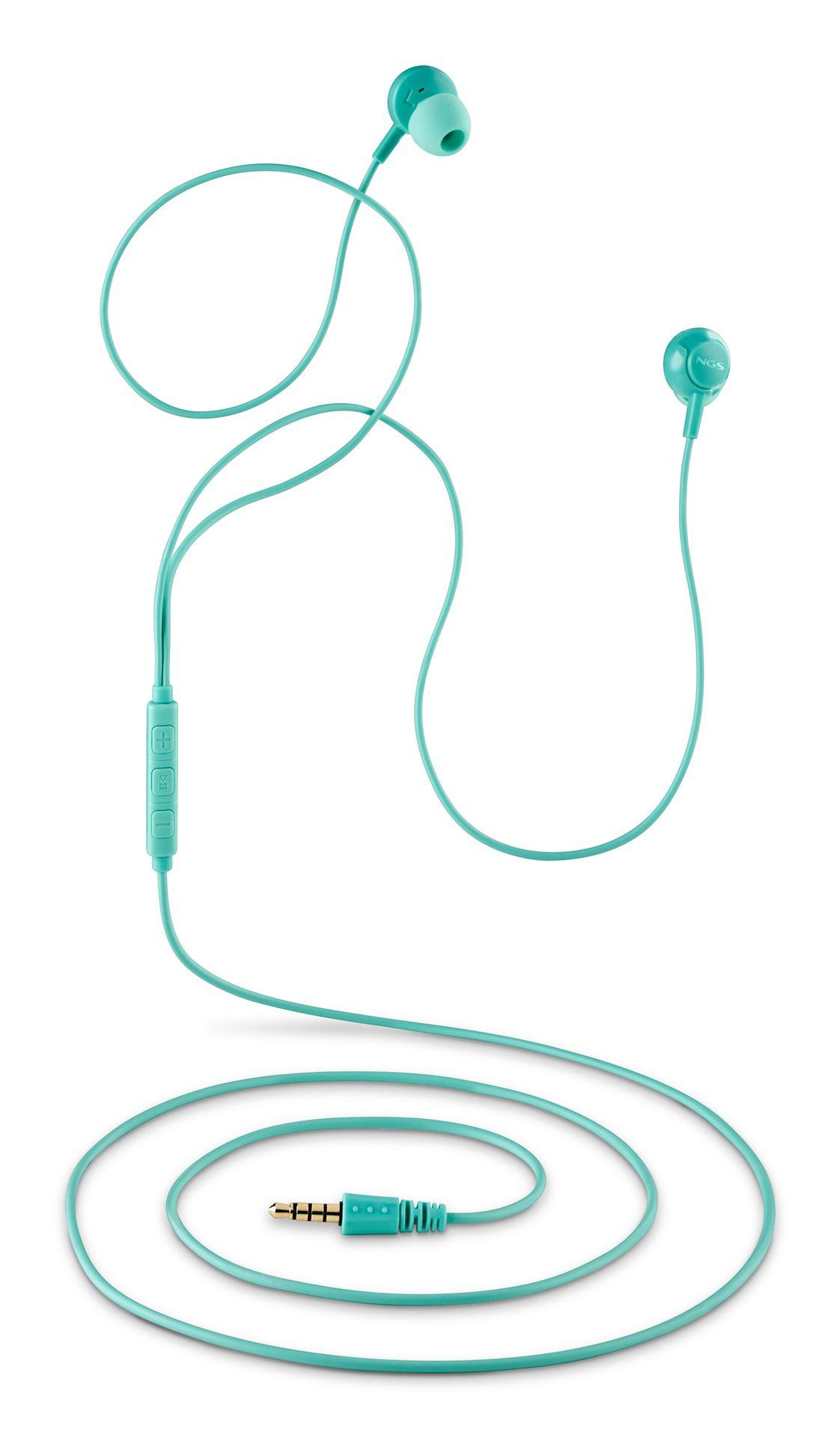 Auscultadores Intra-auriculares NGS Cross Drift Mint (Com fios - Azul menta), miniatura 5