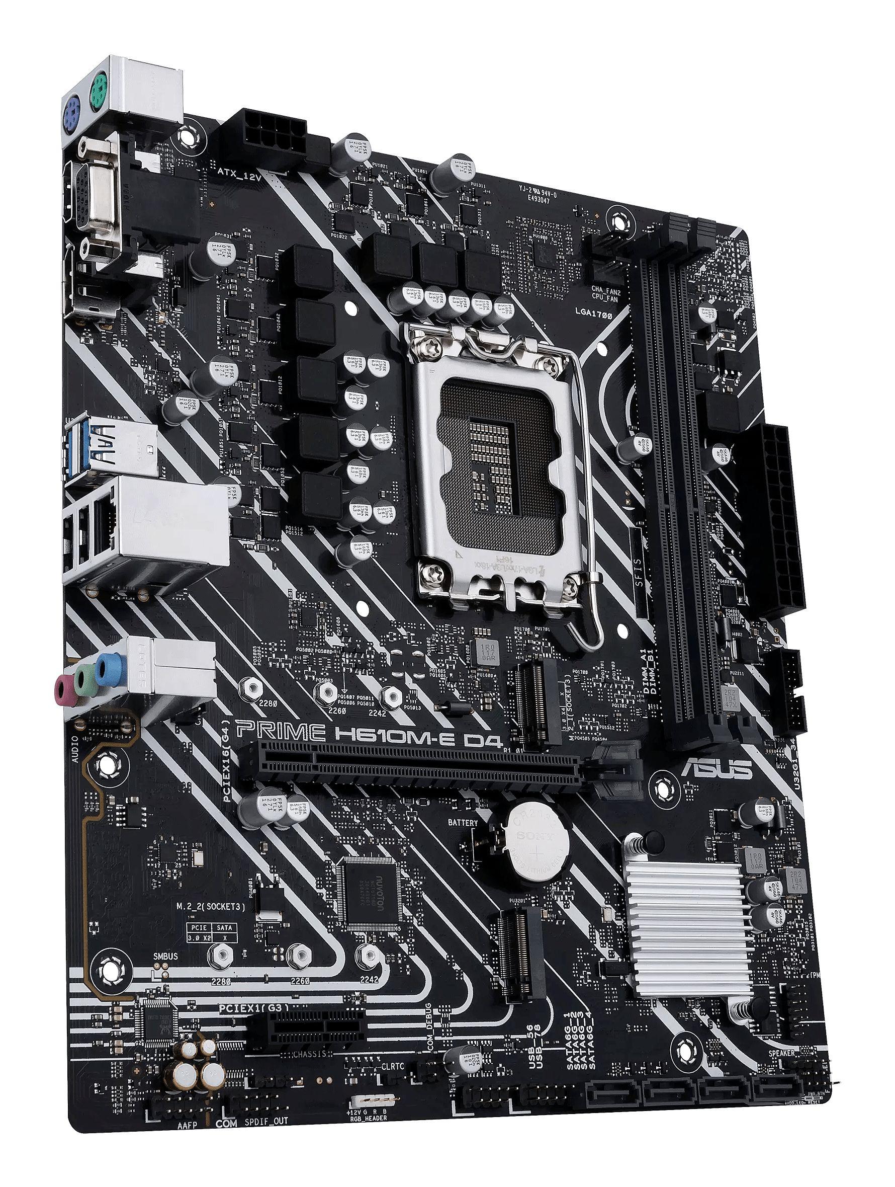 Motherboard ASUS PRIME H610M-E D4-CSM (LGA 1700 - micro ATX - Duplo canal - Multicor)