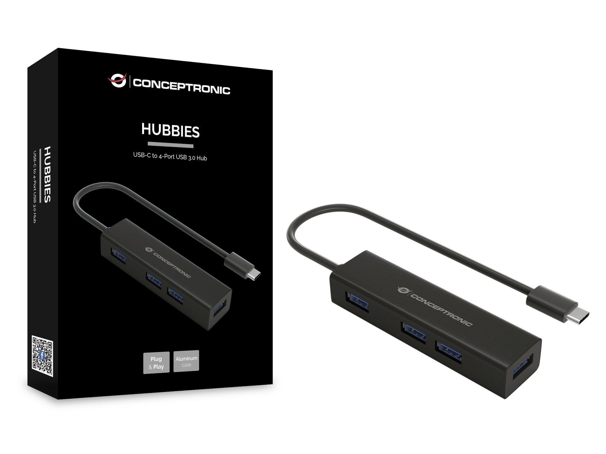 Hub USB-C CONCEPTRONIC HUBBIES07B (Preto) — miniatura 2