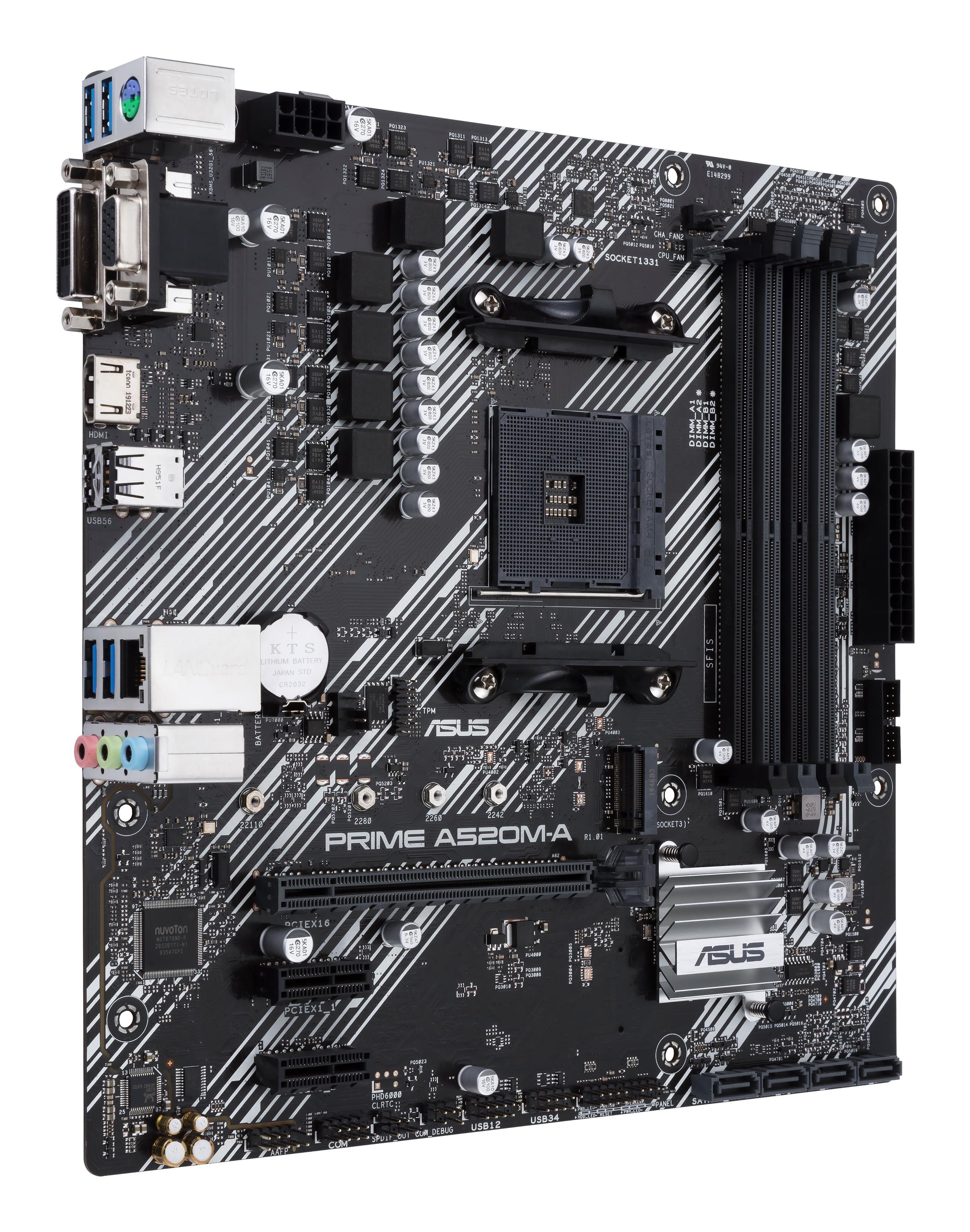 Motherboard ASUS PRIME A520M-A II/CSM (AM4 - AMD Ryzen™ 3, AMD Ryzen™ 5 - micro ATX - Preto) — miniatura 4