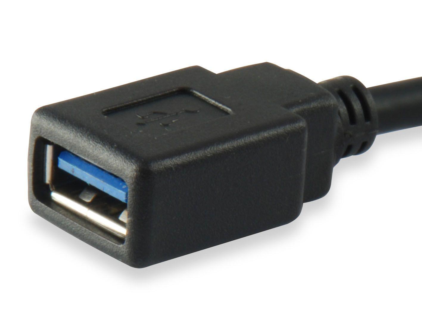 Adaptador USB-C para USB-A EQUIP 133455 (0,15 m - USB A - USB C - Preto), miniatura 2