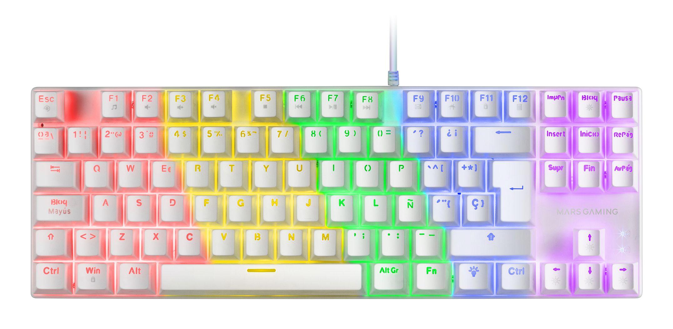 Teclado Mecânico MARS GAMING MK80 (Italiano - Interruptor de chave mecânico - USB - Branco)