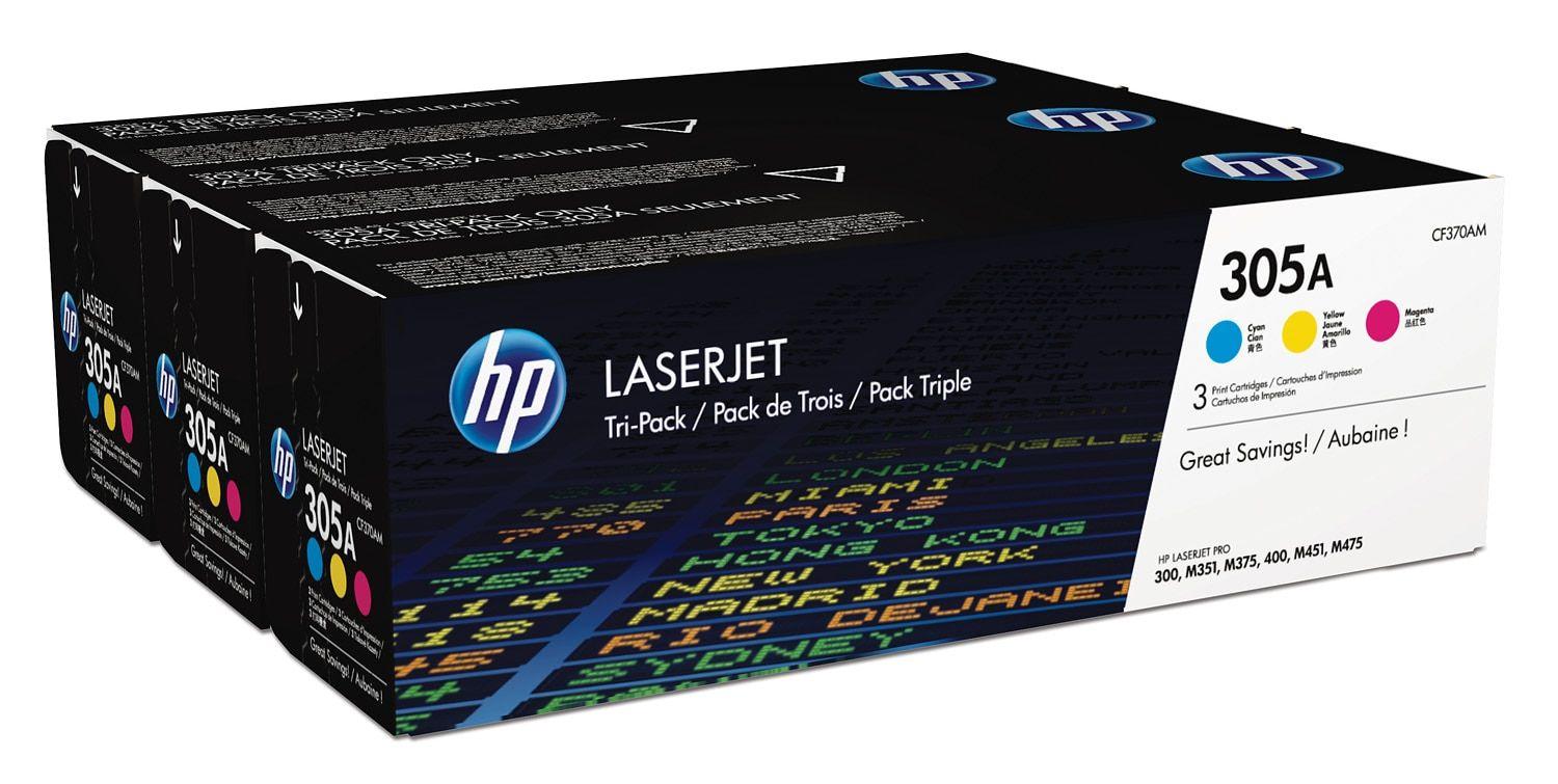 Toner HP 305A CF370AM (2600 páginas - Ciano, Magenta e Amarelo), miniatura 3