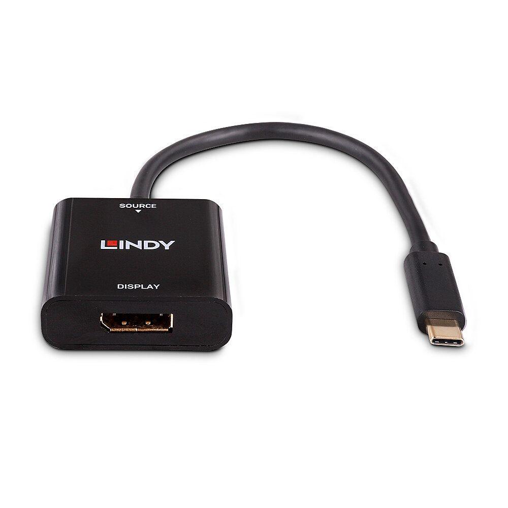 Adaptador USB-C para DisplayPort LINDY 43269 (0,21 m - USB Type-C macho - Preto) — miniatura 2