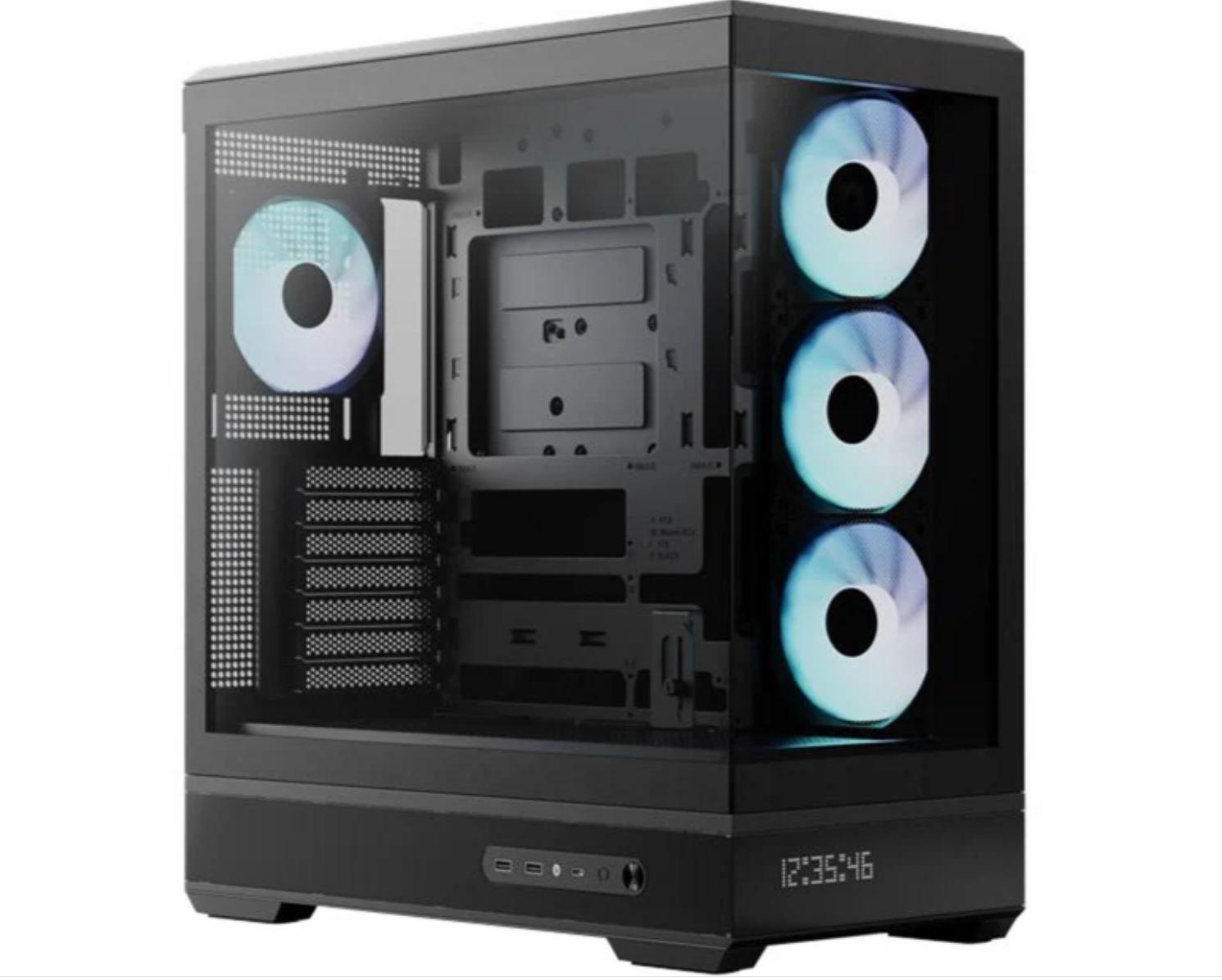 Caixa de Computador AEROCOOL P500B-Digi (Midi Tower - Aço SPCC - ARGB - Preto)
