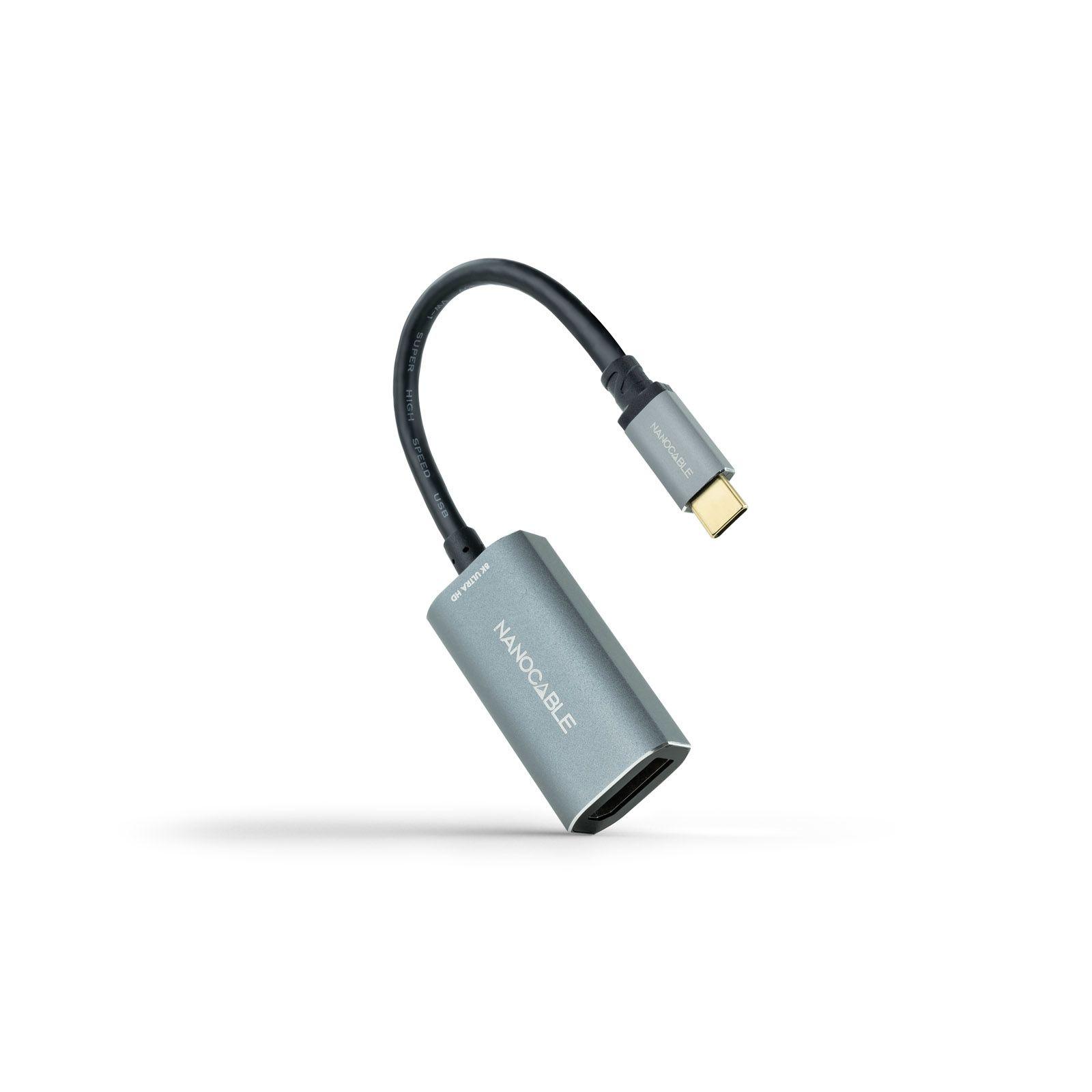 Conversor USB-C para DisplayPort NANOCABLE 10.16.4104-G (0,15 m - USB Type-C - DisplayPort - Cinzento)