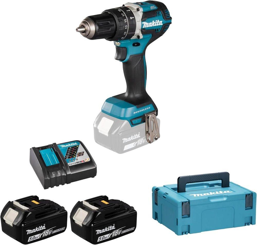 Berbequim com Percussão MAKITA DHP484RTJ (Preto e Azul), miniatura 5