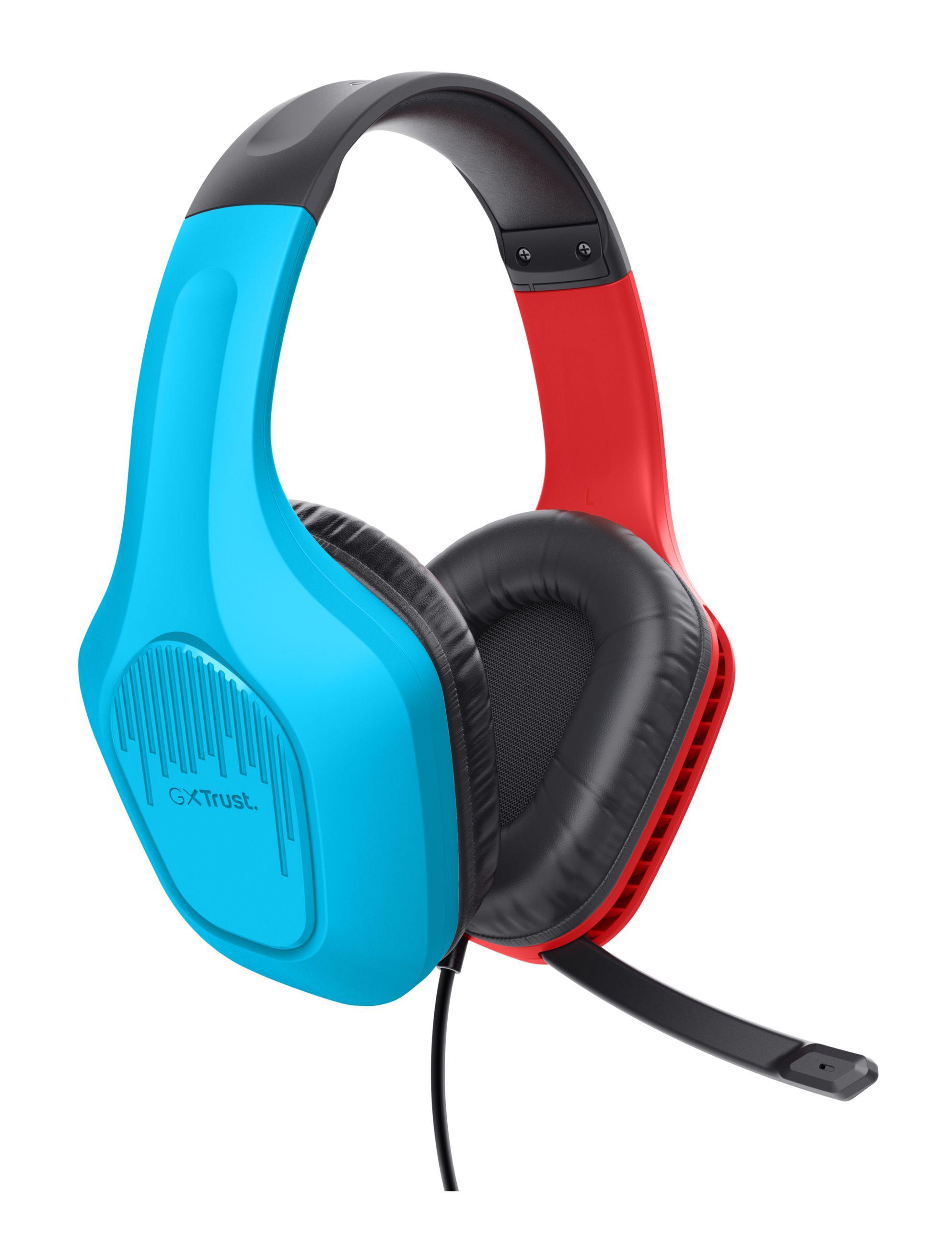 Headset Gaming TRUST GXT 416S Zirox (Binaural - Com fios - Circum-aural - Preto, Ciano e Vermelho) — miniatura 2