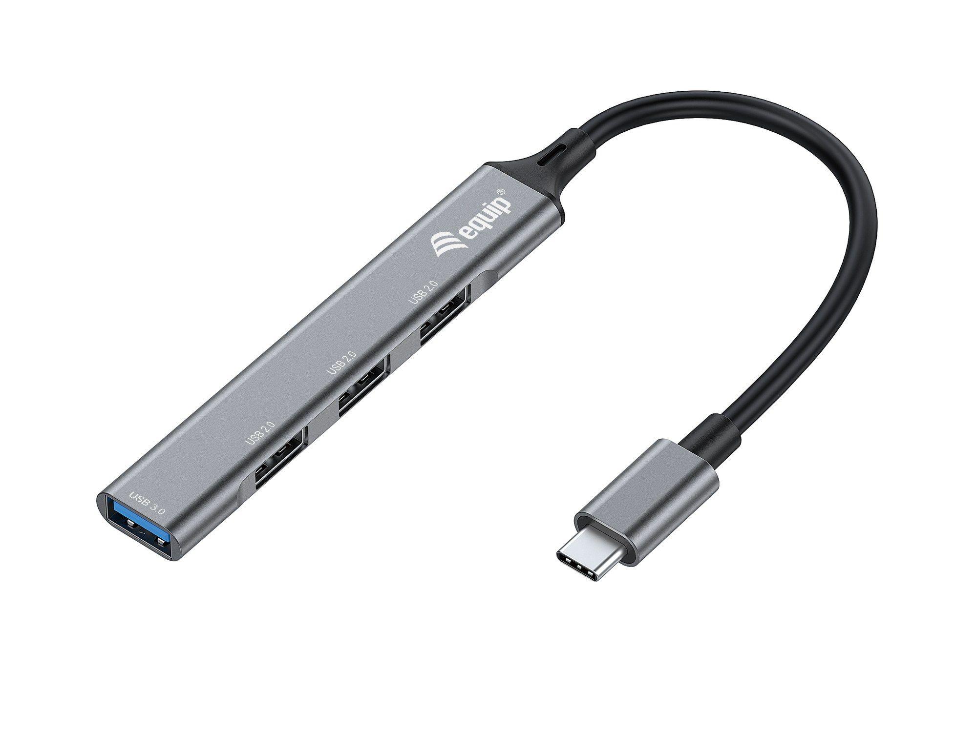 Hub USB-C EQUIP 128961 (0,15 m - USB Type-C - Preto e Cinzento)