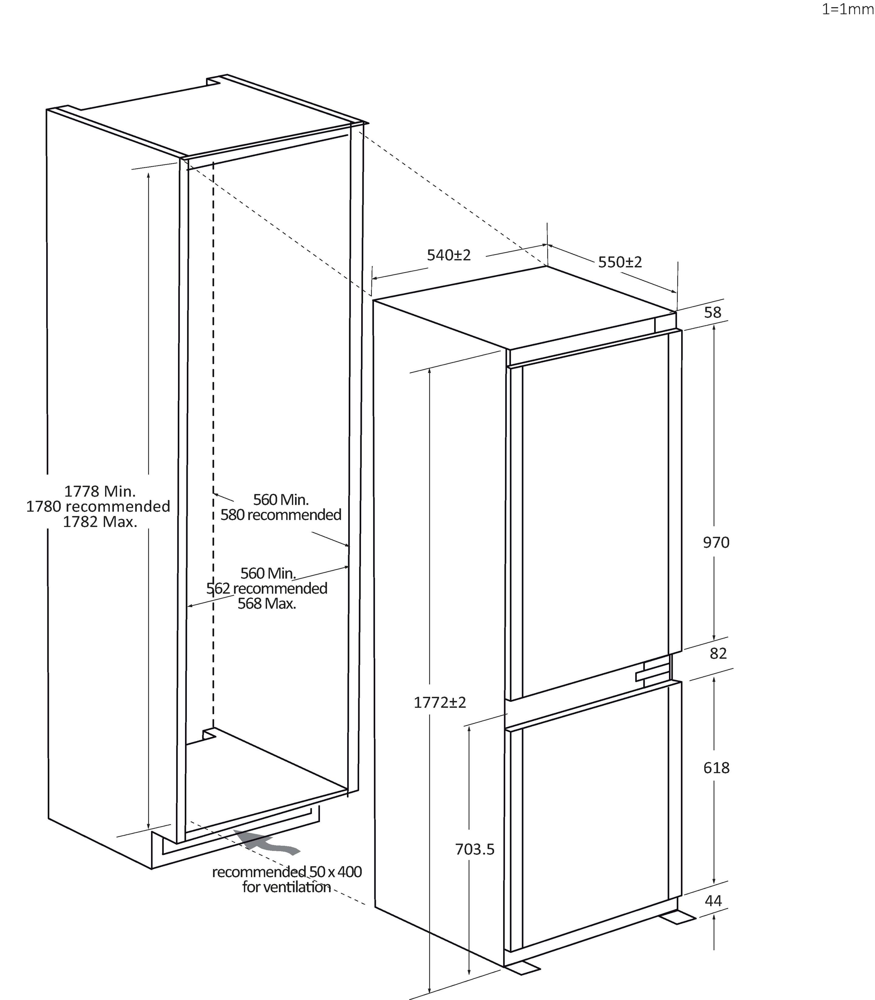 Frigorífico Combinado Encastre HAIER HBQW5518E (251 l - hOn - 177,2x54x55 cm - Não aplicável) — miniatura 10