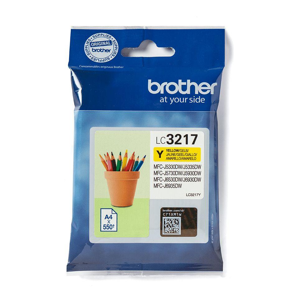 Tinteiro BROTHER LC3217Y (550 páginas - Amarelo)