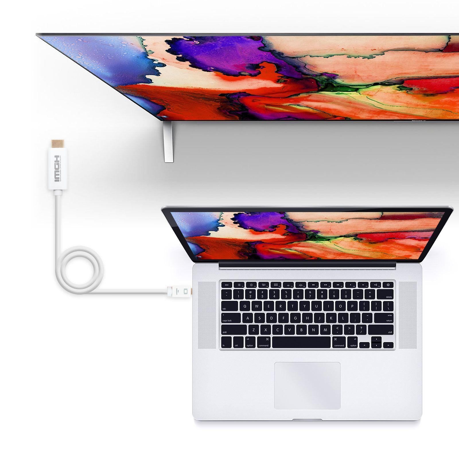 Cabo Conversor NANOCABLE 10.15.4002 (2 m - Mini DisplayPort Macho - HDMI Tipo A macho - Branco) — miniatura 4