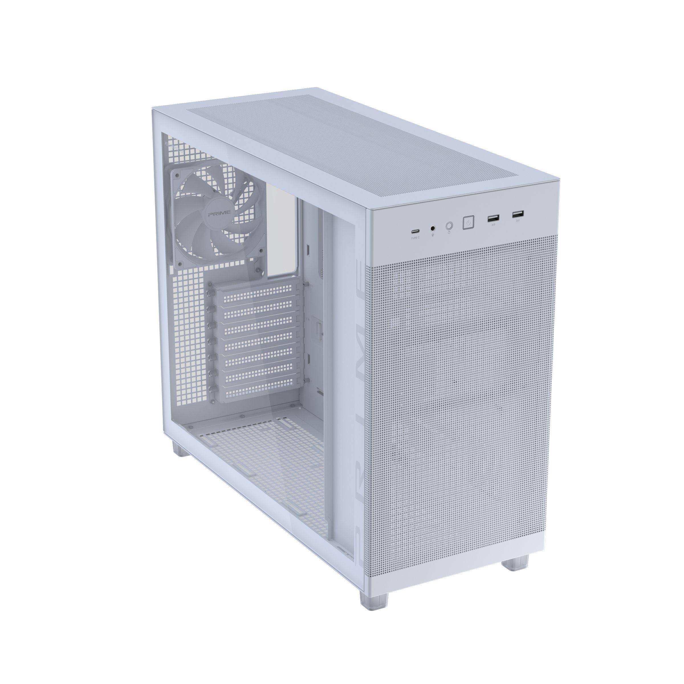 Caixa PC ASUS PRIME AP303 TG (micro ATX, Mini-ITX, ATX - Midi Tower - Metal - Branco) — miniatura 4