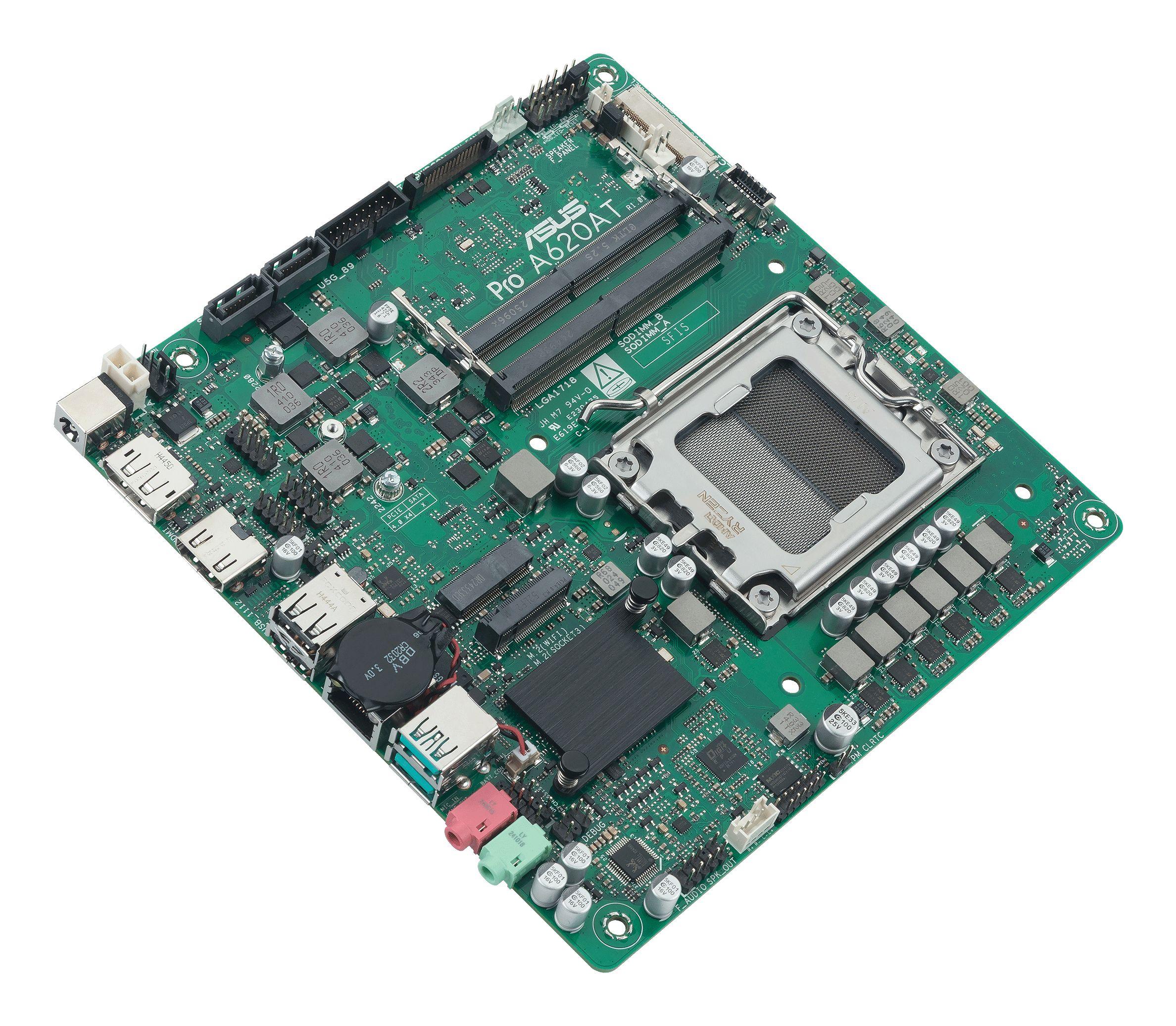 Motherboard ASUS PRO A620AT-CSM (AM5 - Thin Mini-ITX - Duplo canal - Verde), miniatura 6