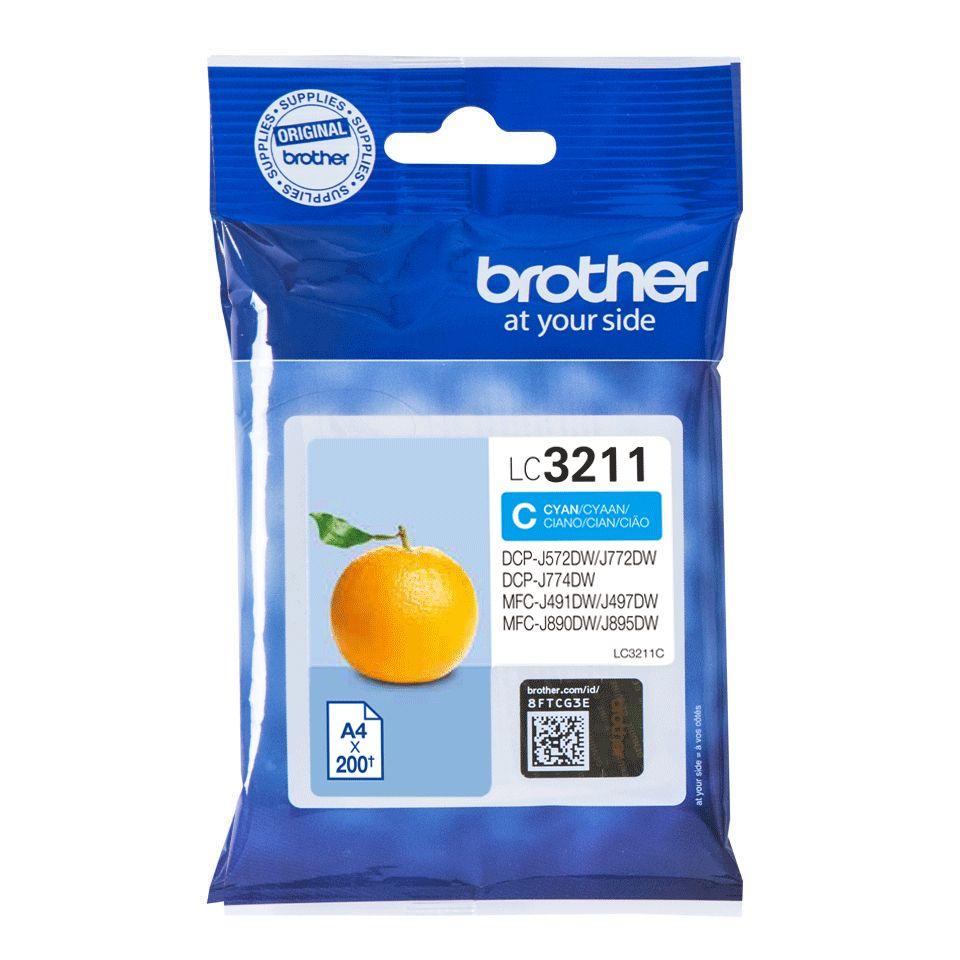 Tinteiro BROTHER LC3211C (200 páginas - Ciano)