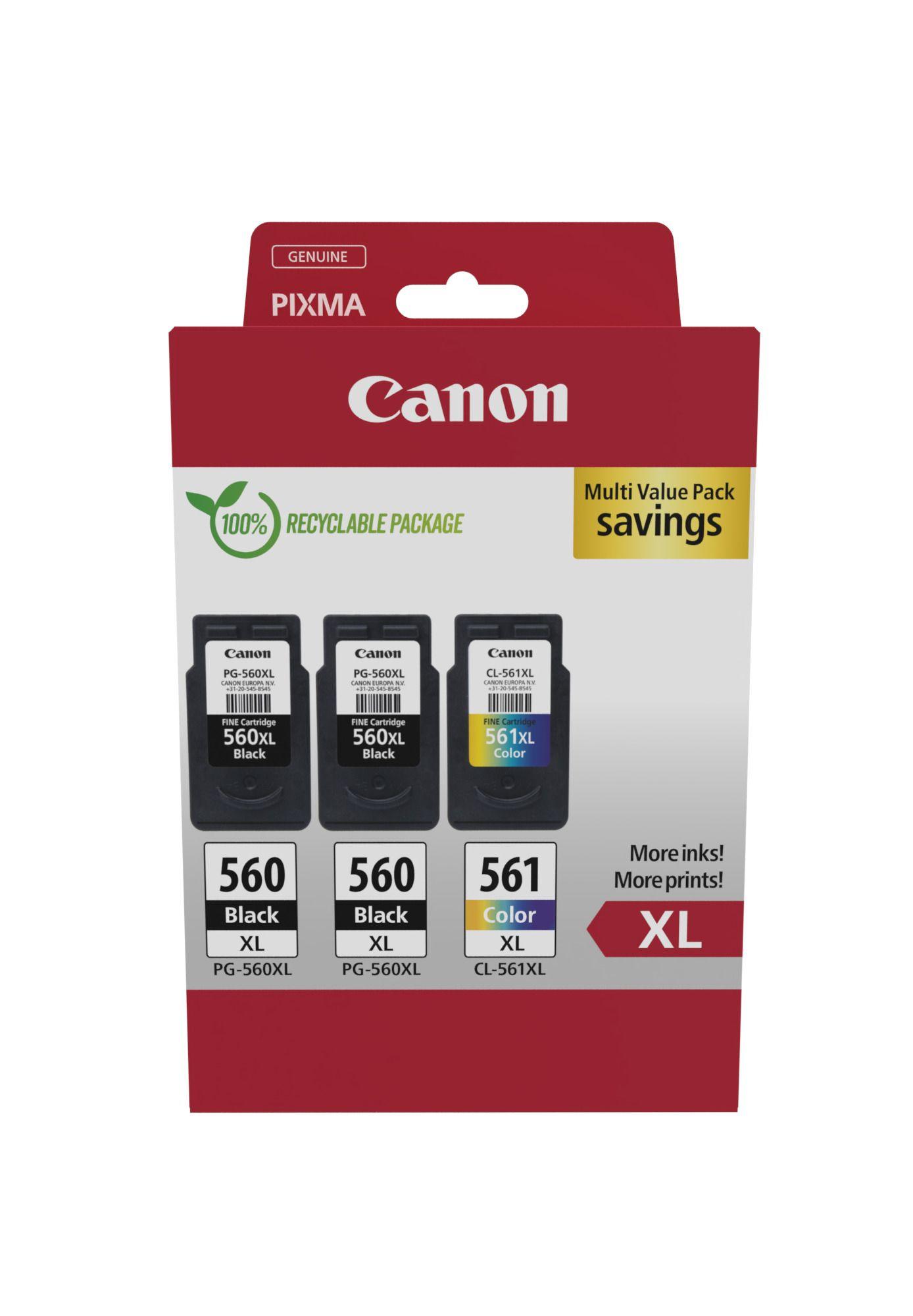 Multipack de Tinteiros CANON PG-560XL + CL-561XL 3712C009 (Preto e Tricolor)