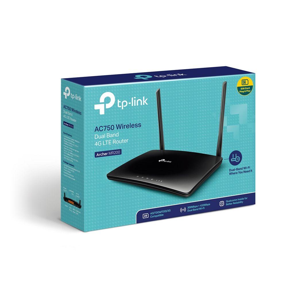 Router 4G LTE TP-LINK Archer MR200 V3 (Wi-Fi 5 - 733 Mbit/s - Dual-band - Preto), miniatura 4